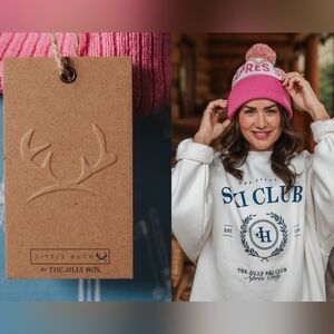 APRES SKI JILLY BOX BEANIE POM NWT!